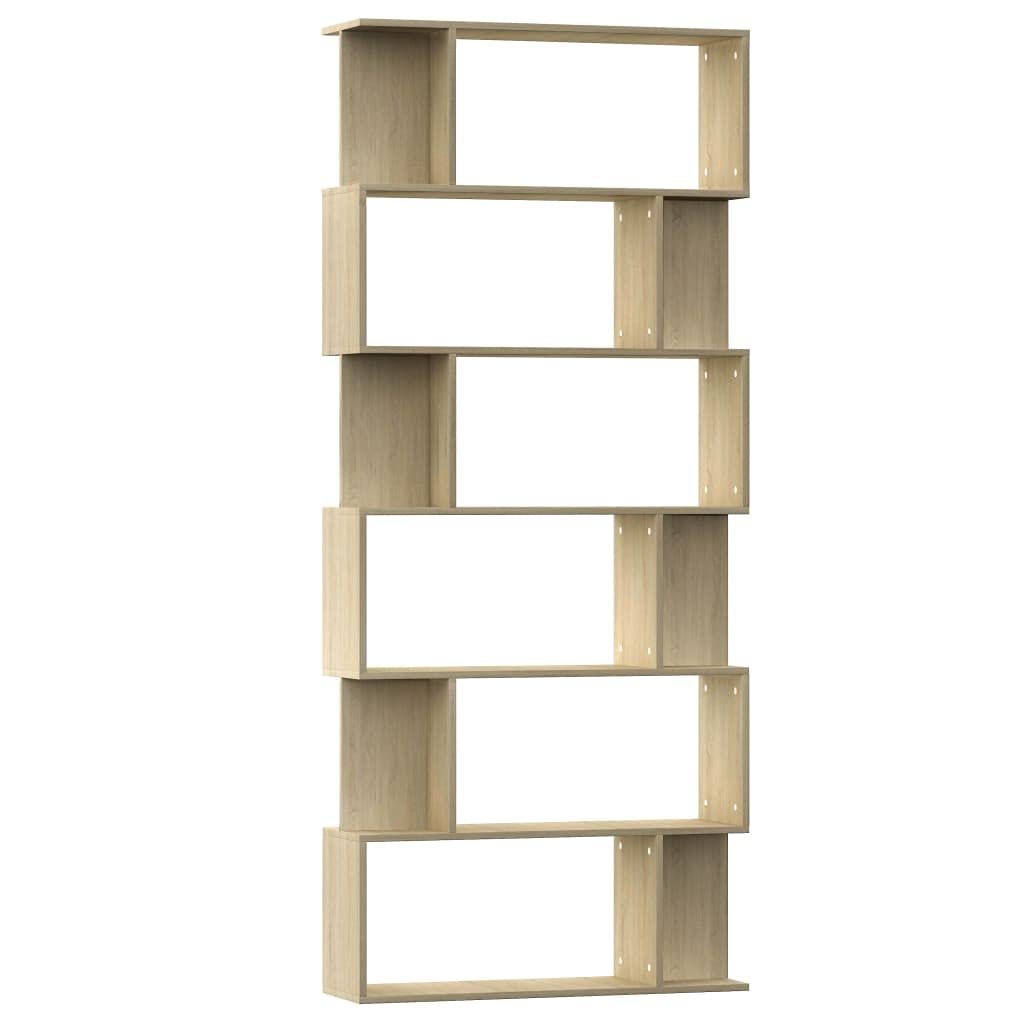 vidaXL Book Cabinet/Room Divider Sonoma Oak 31.5x9.4x75.6 Chipboard