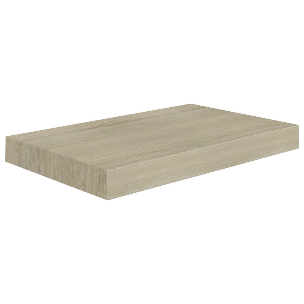 vidaXL Floating Wall Shelf - Oak Color, Honeycomb MDF and Metal Frame, 15.7 x 9.1 x 1.5 - Versatile, Easy Assembly, Wall Display