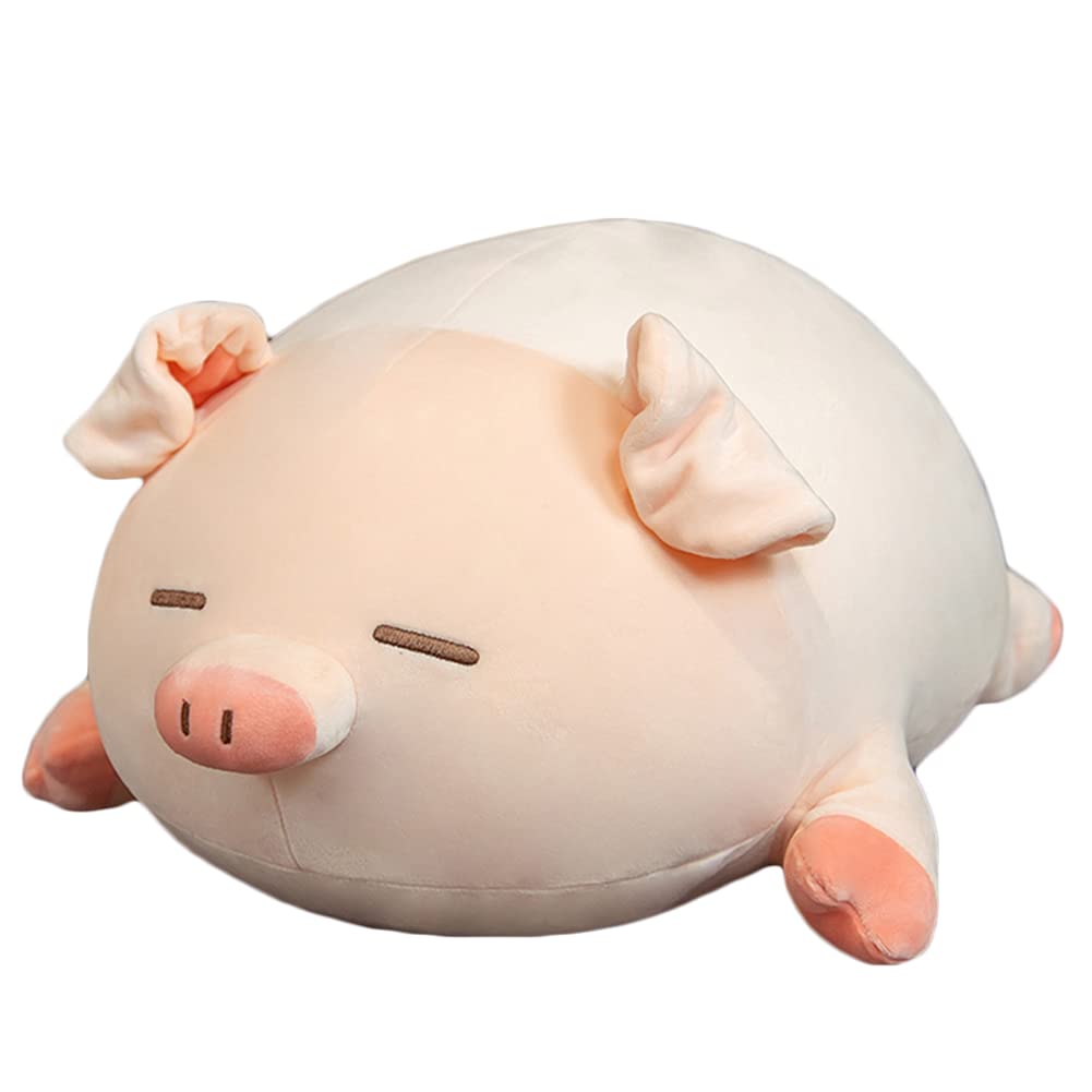Lannery Pig Stuffed Animal Hugging Pillow, Soft Fat Pig Plush Toy Gifts For Kids, Valentine, Christmas (Sleeping Eyes, 23.6')