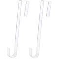 BlingKingdom 2pcs Clear 12' Wreath Hanger Hook Christmas Wreaths Holders for Inside Outside Doors