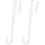 BlingKingdom 2pcs Clear 12' Wreath Hanger Hook Christmas Wreaths Holders for Inside Outside Doors