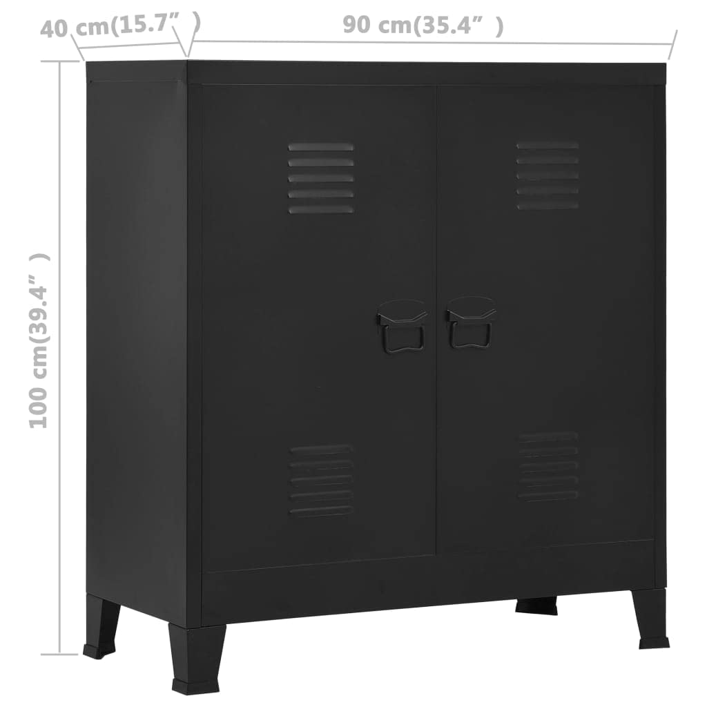 Vidaxl Industrial Storage Chest Black 35.4''X15.7''X39.4'' Steel