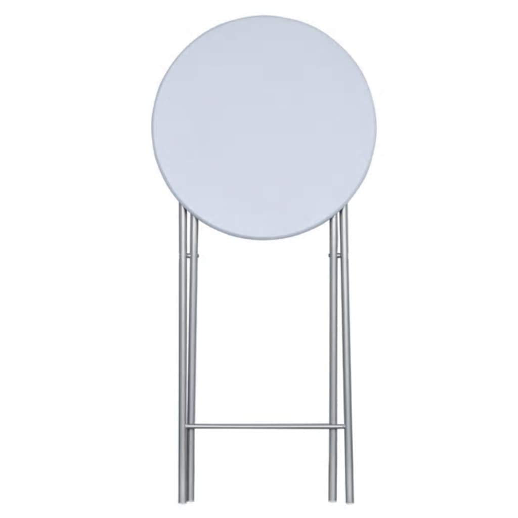 Lot de 4 tables de bistro bar mange debout ronde haute MDF bois blanche pliable