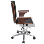 vidaXL Rotating Office Chair Curved Wood with Artificial Leather Coating