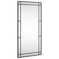 vidaXL Wall-Mounted Mirror in Black - Stylish 19.7"x39.4" Rectangle Iron-Framed Glass Mirror for Bedroom, Living Room, Bathroom and Hallway