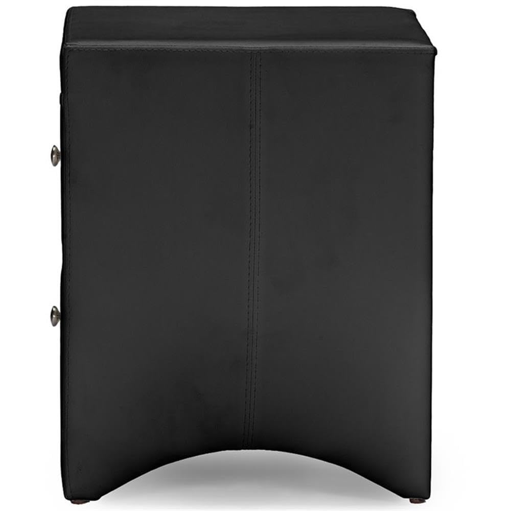Baxton Studio Dorian Faux Leather Upholstered Modern Nightstand, Black