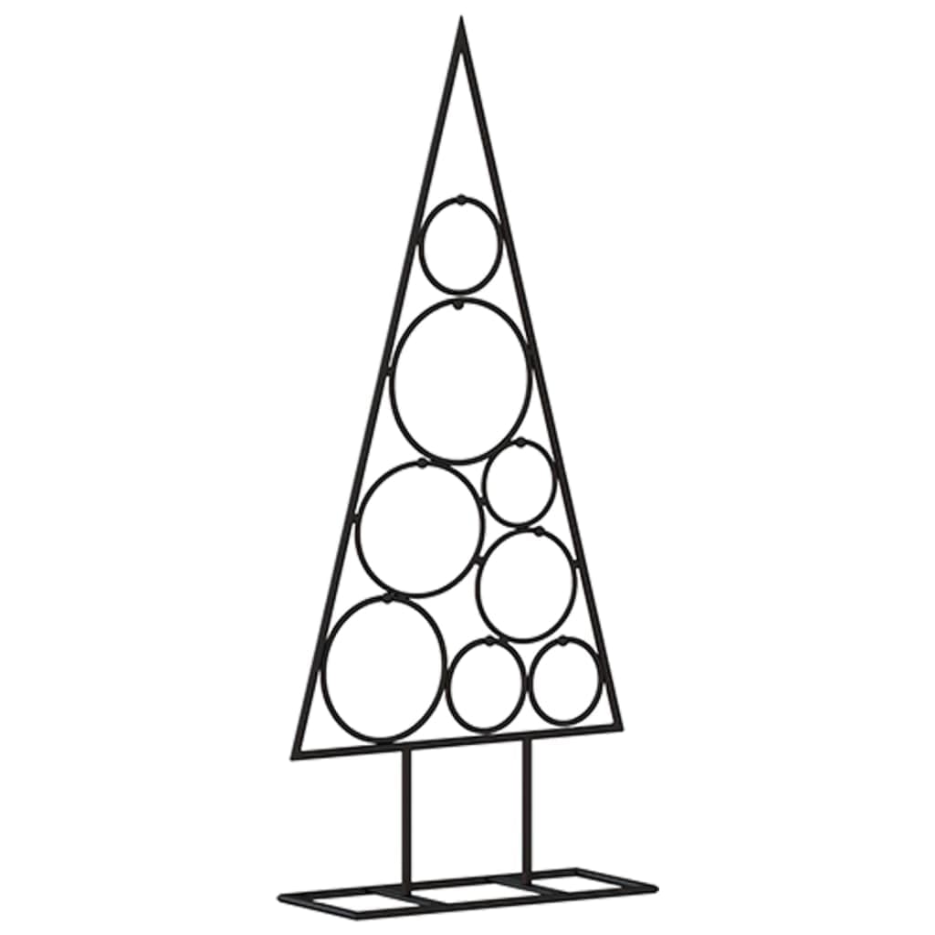 vidaXL Black Metal Christmas Tree for DIY Decoration - Sturdy Construction - Space-Saving Design - for Sheltered Areas