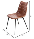 HomeRoots Furniture Kitchen Restaurant Modern Brown Dining Chair - Set of 2