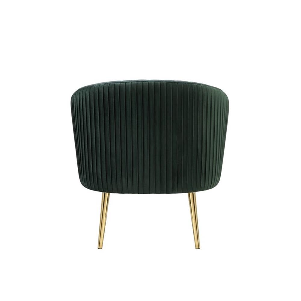 Acme Sigurd Velvet Upholstered Accent Chair in Gold and Green