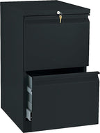 Hon 33820Rp Efficiencies Mobile Pedestal File W/Two File Drawers, 19-7/8D, Black