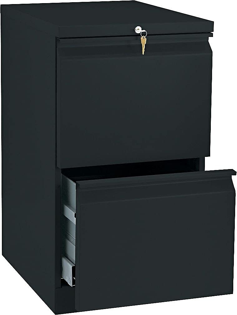 Hon 33820Rp Efficiencies Mobile Pedestal File W/Two File Drawers, 19-7/8D, Black