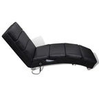 vidaXL Reclining Massage Lounger Black Faux Leather Furniture Armchair