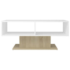 vidaXL Coffee Table White and Sonoma Oak 40.7"x19.7"x17.5" Engineered Wood