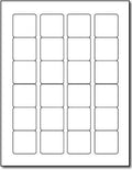 White Adhesive Sticky Labels, 1.5' Square - 24 Per Page - Matte Finish Printable With Inkjet/Laser (25 Sheets)