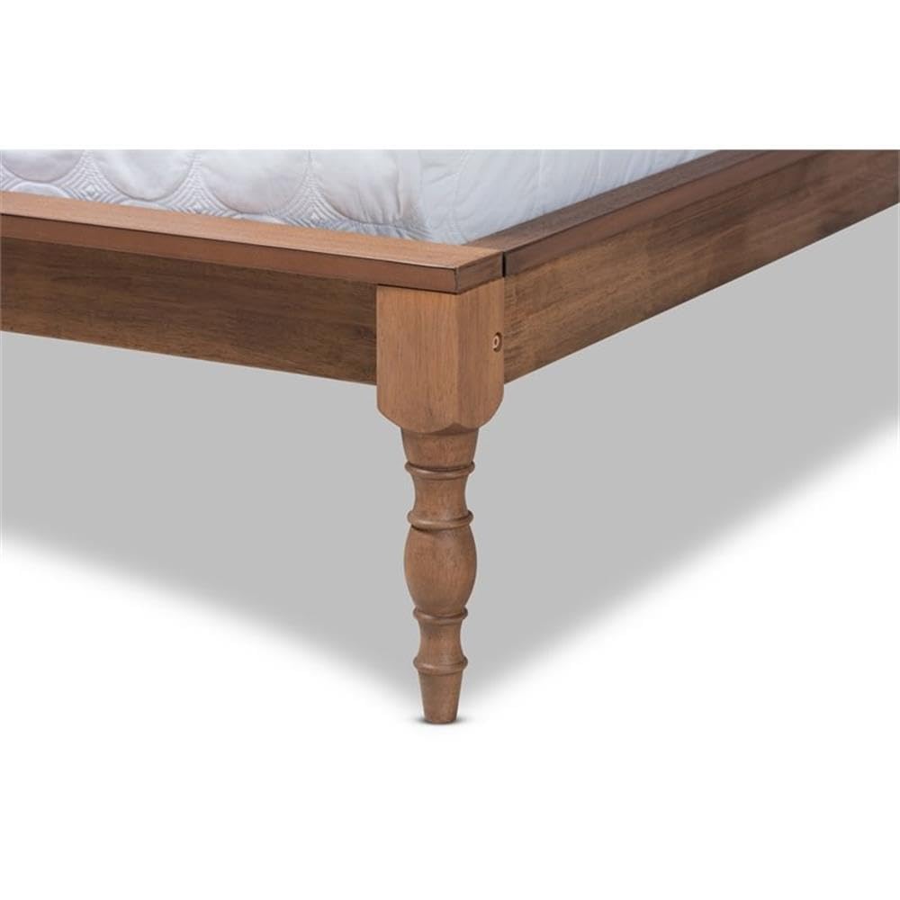 Baxton Studio Romy Vintage French Inspired Ash Wanut Finished King Size Wood Bed Frame