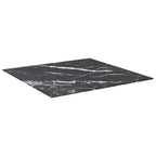 vidaXL Tempered Glass Table Top with Black Marble Design, 27.6"x27.6" Square, Durable, Easy-to-Clean, Lightweight, Perfect for Dining and Coffee Tables
