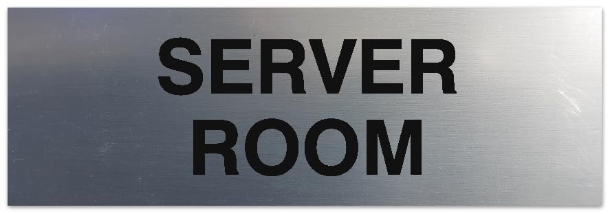 Signs Bylita Basic Server Room Sign - Laser-Engraved Lettering | Durable Abs Plastic | Vibrant Colors | Powerful Foam Tape (Brus