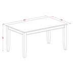 East West Furniture DUDL5-MAH-W Dudley 5 Piece Kitchen Set Includes a Rectangle Dining Room Table and 4 Solid Wood Seat Chairs, 36x60 Inch