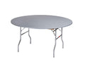 Kwik-Covers 60' Round Fitted Plastic Table Covers, Bundle Of 5 (Metallic Silver)