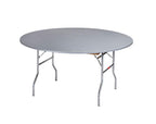 Kwik-Covers 60' Round Fitted Plastic Table Covers, Bundle Of 5 (Metallic Silver)