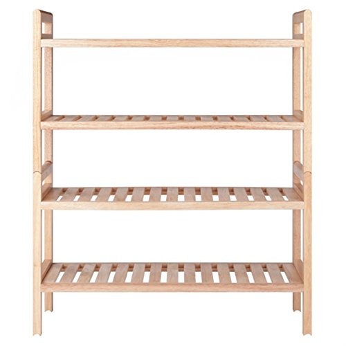 Mercury 2-Piece Stackable Shoe Rack Set - Versatile & Space-Saving Solution for Entryway or Mudroom - Holds 3 Pairs of Shoes per Shelf - Natural Wood Finish - 32'H x 27.2'W x 10.7'D
