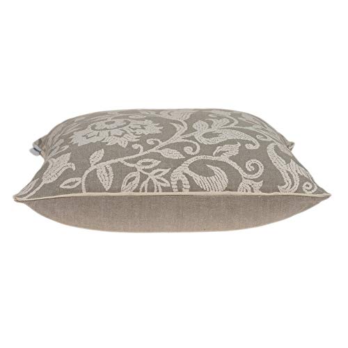 HomeRoots 100% Cotton Parkland Collection Amila Transitional Tan Pillow Cover with Down Insert