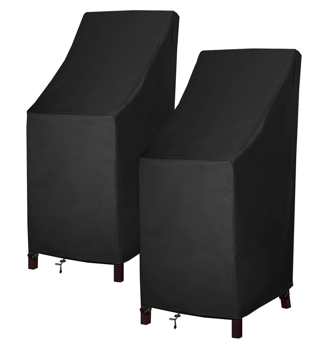 Mavincher Stackable Patio Chair Covers, High Back Outdoor Chair Covers, 600D Heavy Duty Waterproof Lawn Outside Barstool Furnitu