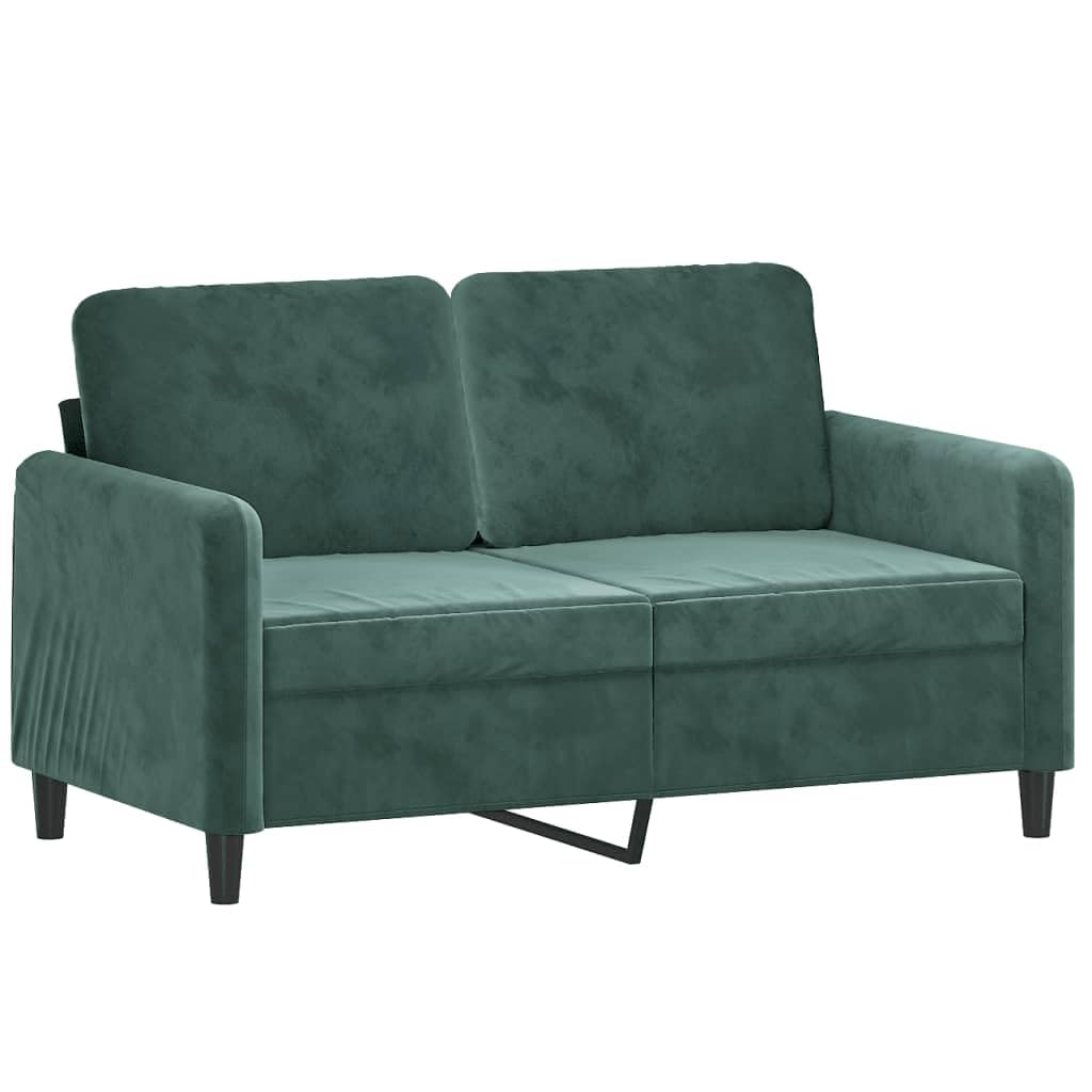 vidaXL 3-Piece Dark Green Velvet Sofa Set - Sturdy Metal/Plywood Frame, Comfortable Foam Filled Seating for Living Room