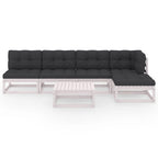vidaXL Solid Pinewood Patio Lounge Set with Cushions 6 Piece Wooden Lounge Set Garden Outdoor Sofa Seat Sitting Lounger Furniture Seating