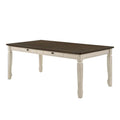 Acme Fedele 2-Drawer Rectangular Wooden Dining Table in Weathered Oak and Cream