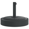 vidaXL Parasol Base - 55.1 lb, Round, Black, for Ø1.5/1.9" Poles - Durable PE/Concrete/Iron, Elegant Line Patterns, Perfect for Outdoor Areas