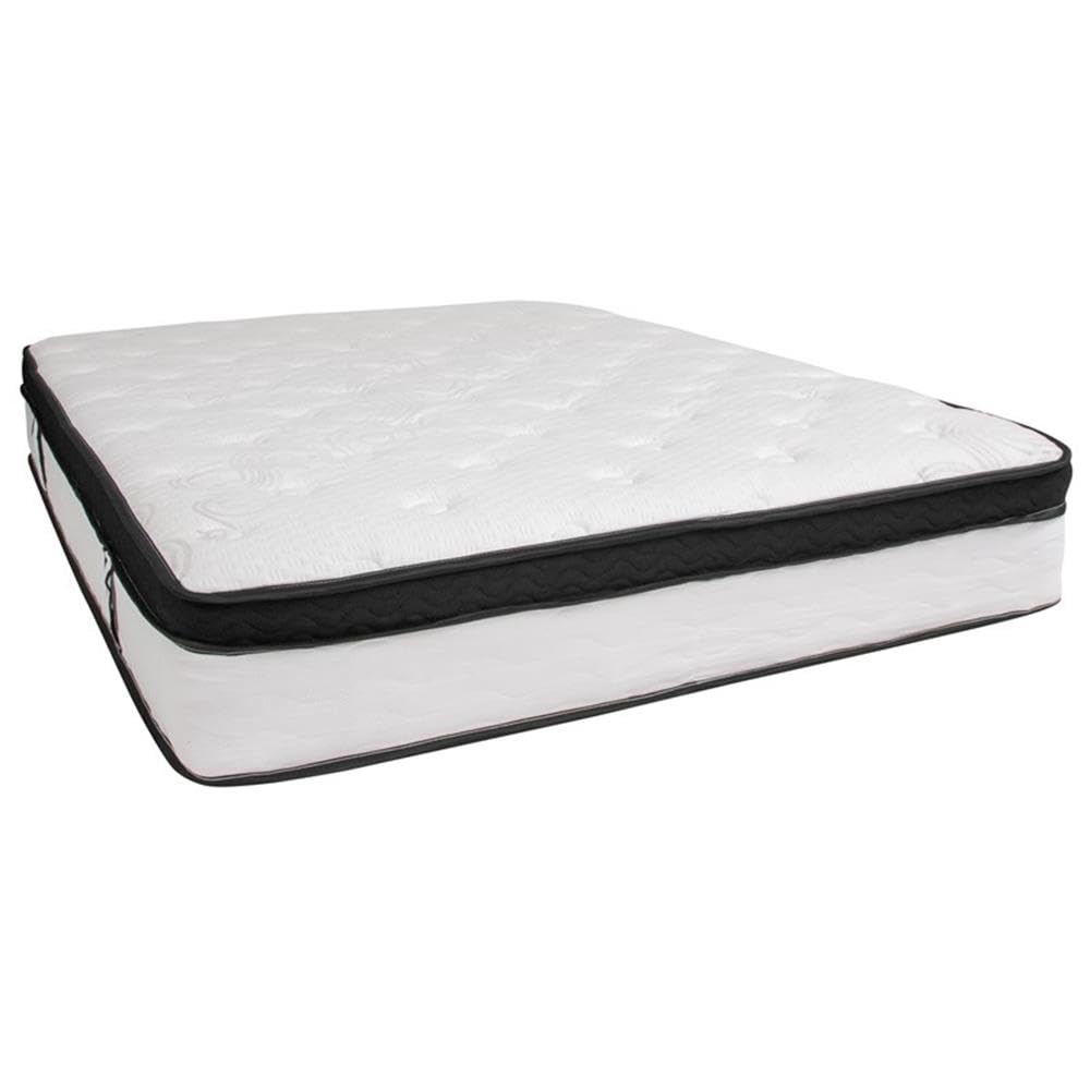 Flash Furniture Capri Comfortable Sleep 12&quot; Hybrid Pocket Spring and Foam Mattress in a Box, Foam Pocket Spring Hybrid Mattress for Pressure Relief, Queen