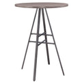 American Woodcrafters Chesson Gray Metal and Wood 42" High Round Pub Table