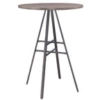 American Woodcrafters Chesson Gray Metal and Wood 42" High Round Pub Table