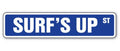 SignJoker] Surf's UP Street Sign Surfer surf Board Wax Boys Room Wall Plaque Decoration