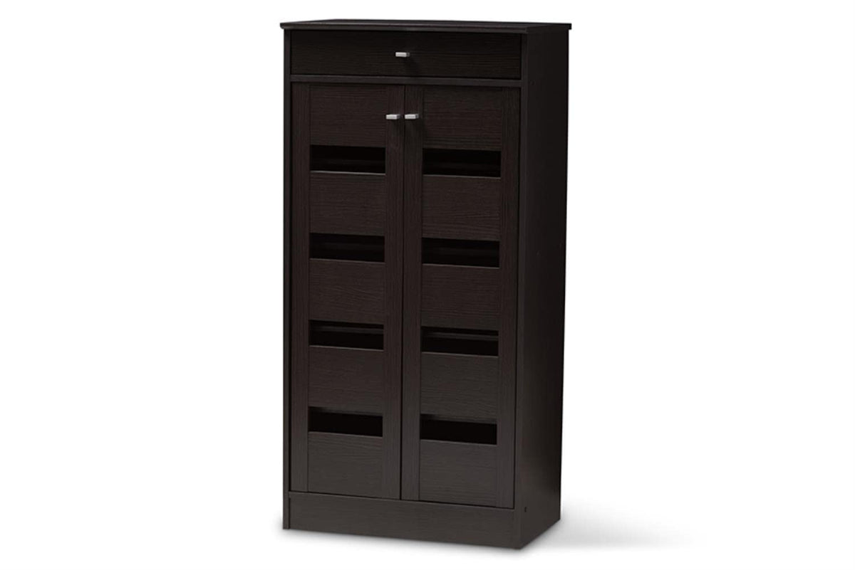 Baxton Studio Acadia Modern And Contemporary Wenge Brown Finished Shoe Cabinet