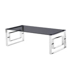 Best Master Mallory Stainless Steel And Smoked Glass Coffee Table In Gold