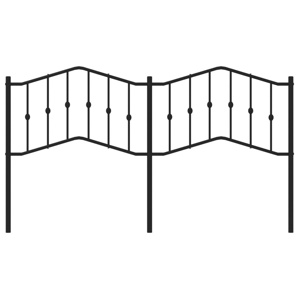 vidaXL Black Steel Metal Bed Headboard for 70.9&quot; Mattress Width - Powder-Coated, Durable Construction with Sturdy Legs and Excellent Back Support