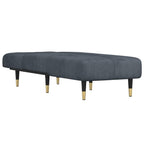 vidaXL Dark Gray Velvet Chaise Longue - Multipurpose 3 Position Reclining Sofa for Living Room and Bedroom, Soft Upholstery, Sturdy Metal Frame & Easy Assembly