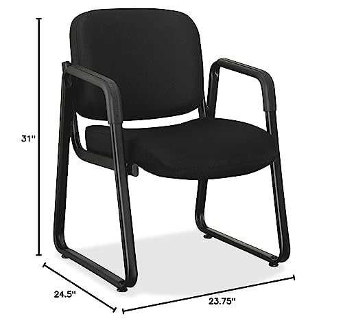 Lorell Fabric Guest Chair, Black