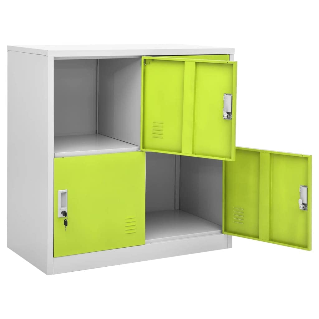 Vidaxl Steel Locker Cabinets, 5 Piece Set, Light Gray And Blue, With Locks And Ample Storage For School, Office, Or Home Use