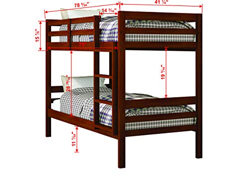 Donco Kids 2004-Tte_Tt Economy Bunk Bed, Twin/Twin, Light Espresso