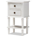 Baxton Studio Audrey Country Cottage Farmhouse 2-Drawer Nightstand