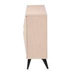 Baxton Studio Draper Mid-Century Modern Two-Tone Light Brown and Black Wood 4-Door Sideboard Buffet