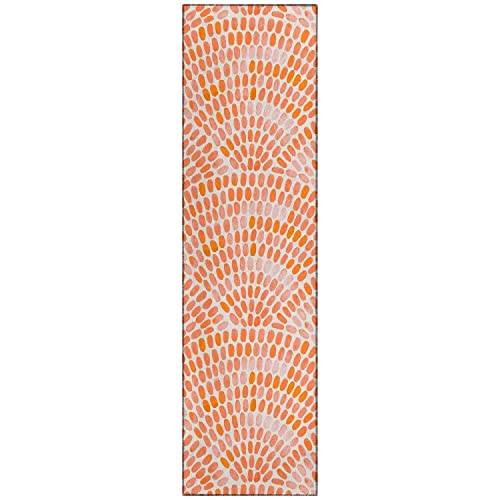 Seabreeze Sz7 Orange Coastal Rug Runner 2' 3&quot; X 7 ' 6&quot;
