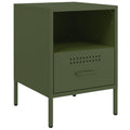 vidaXL Bedside Cabinet Olive Green 14.2inchx15.4inchx19.9inch Steel