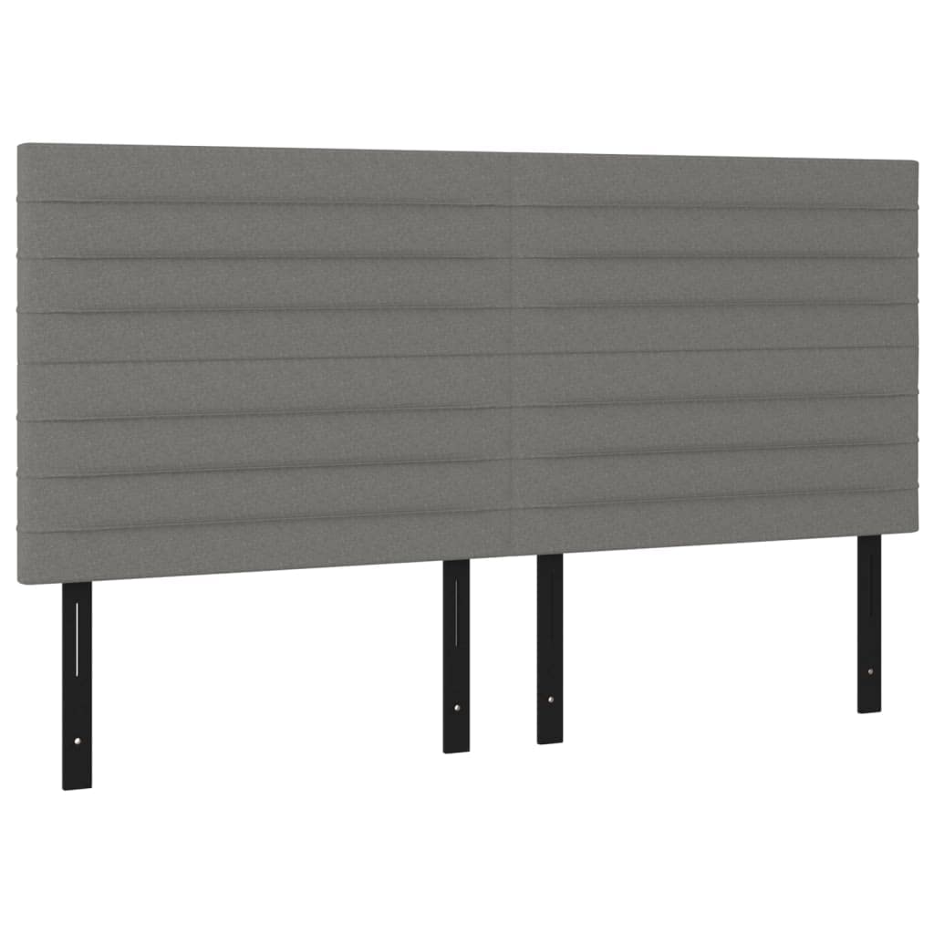 Vidaxl Led Headboard Home Indoor Bedroom Bed Accessory Upholstered Bed Header Furniture With Led Dark Gray 70.9"X2"X46.5"/50.4" Fabric