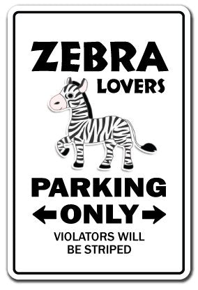 Zebra Lovers Parking Decal Animal Collectable Strips Zoo | Indoor/Outdoor | 12' Tall