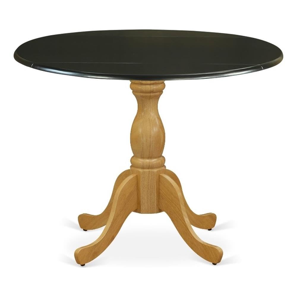 East West Furniture Dst-Bok-Tp Dublin Dining Room Table - A Round Kitchen Table Top With Dropleaf & Pedestal Base, 42X42 Inch, Multi-Color
