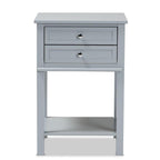 Baxton Studio Willow Light Grey Finished 2-Drawer Wood End Table